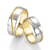 Breuning Welle Trauringe mit 7 Diamanten - 48/05210 & 48/05209